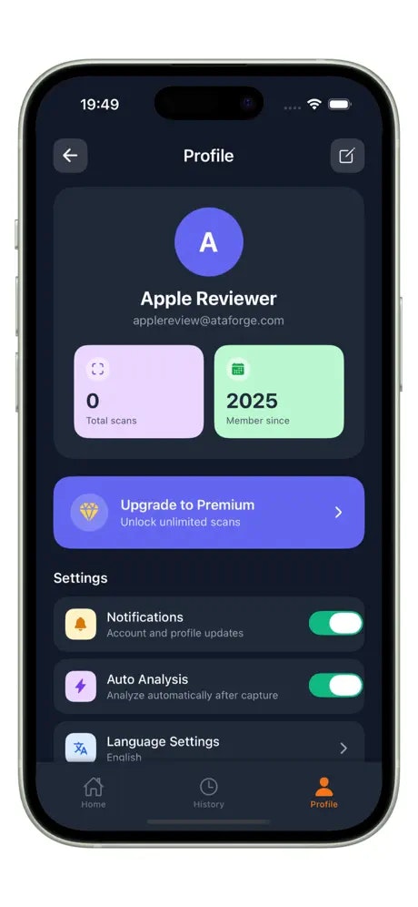 ScanWise AI - Food Scanner - Screenshot 3 showing product features and functionality