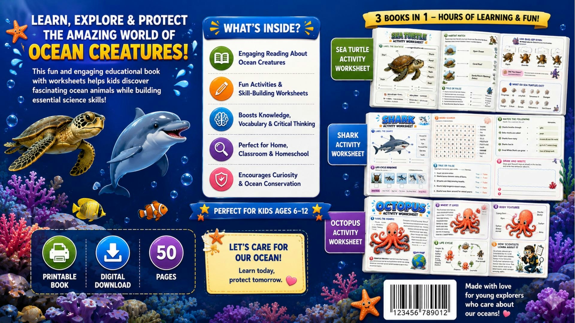 Ocean Creatures Worksheets gallery image