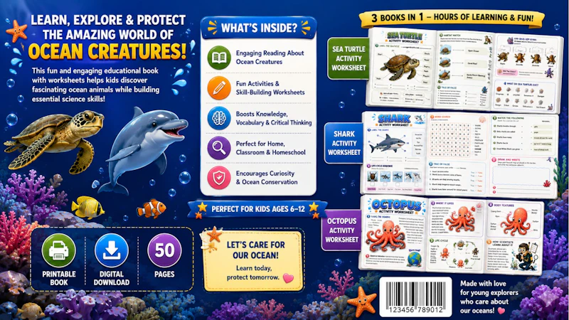 Ocean Creatures Worksheets screenshot 3