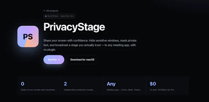 PrivacyStage screenshot 1