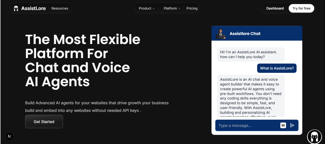 AssistLore - Main product screenshot demonstrating key features and user interface