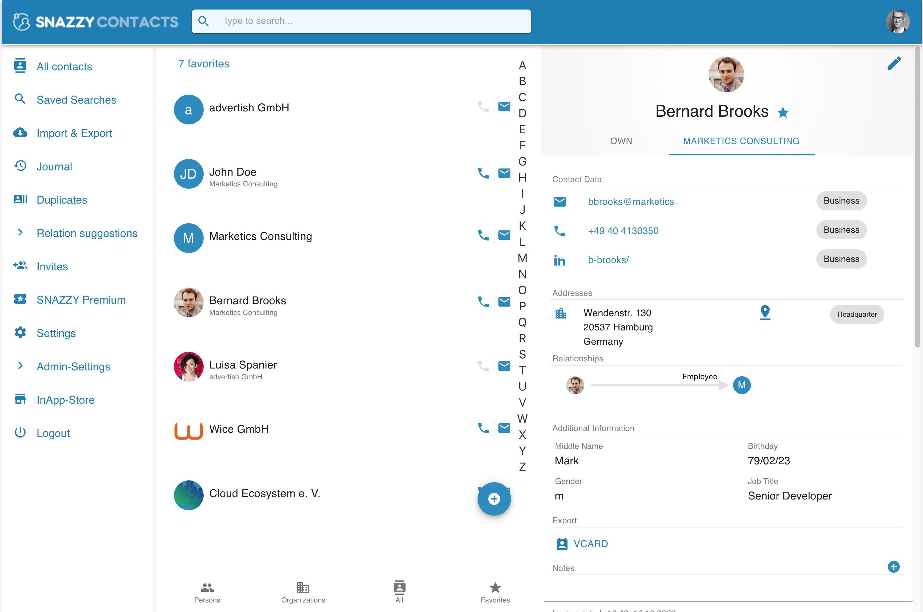 Snazzy Contacts gallery image