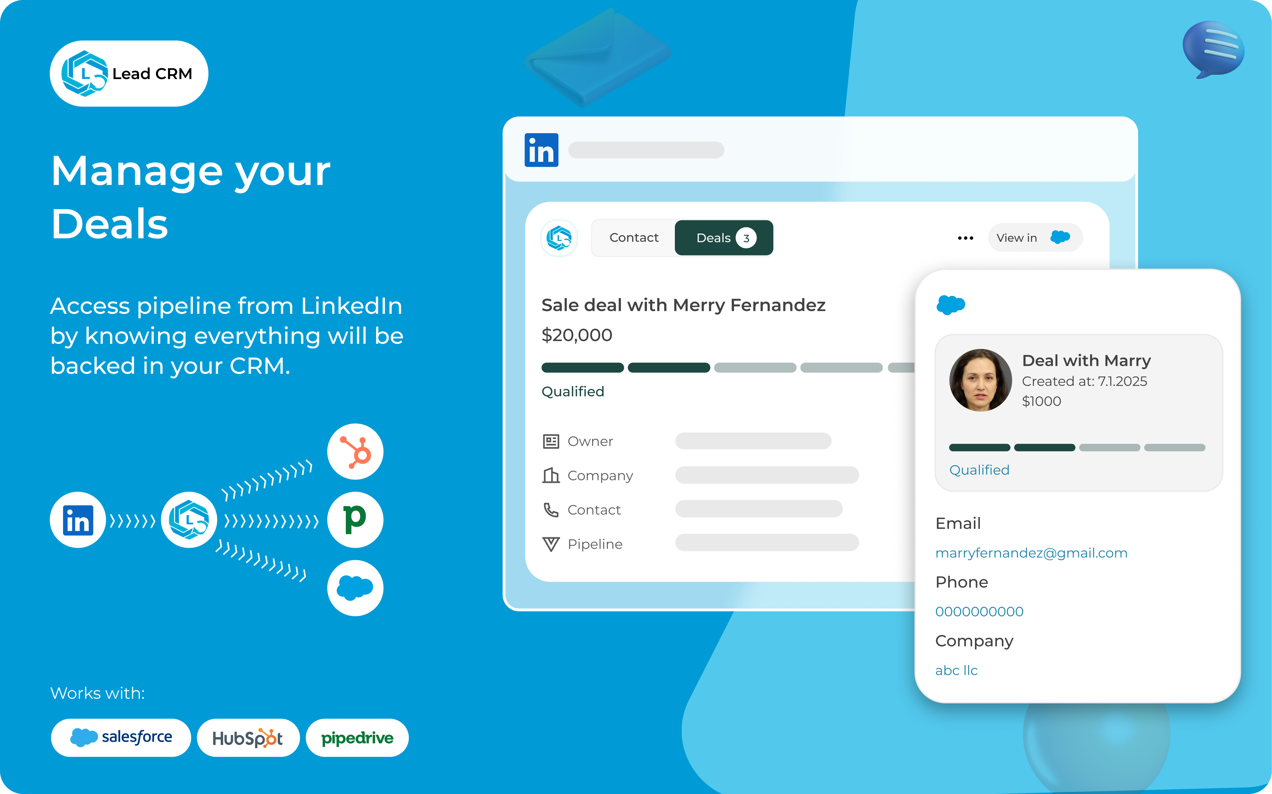 LeadCRM | LinkedIn Integration for CRM - Screenshot 4 showing product features and functionality