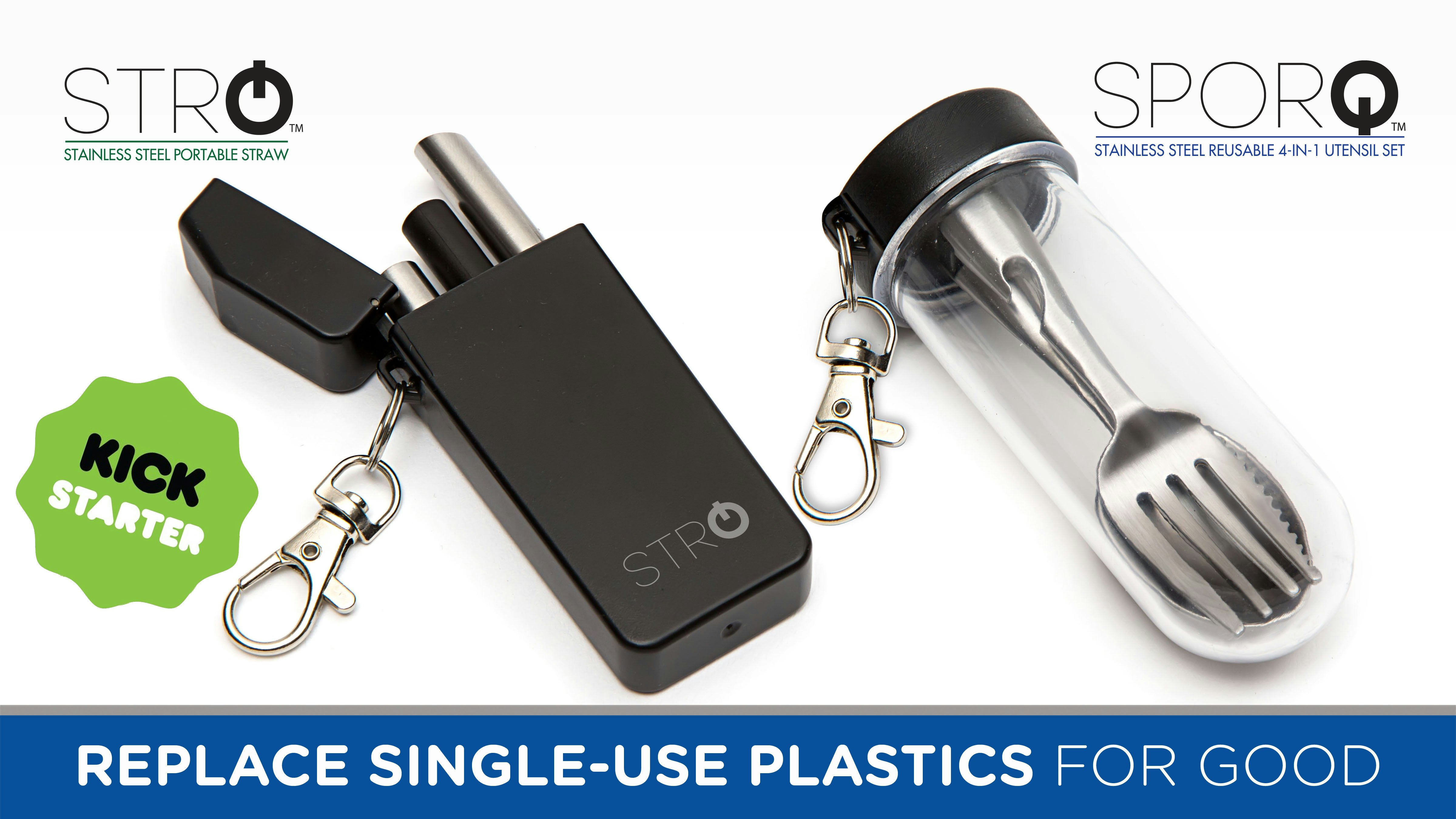 STRO and SPORQ Reusable Straw & Cutlery gallery image