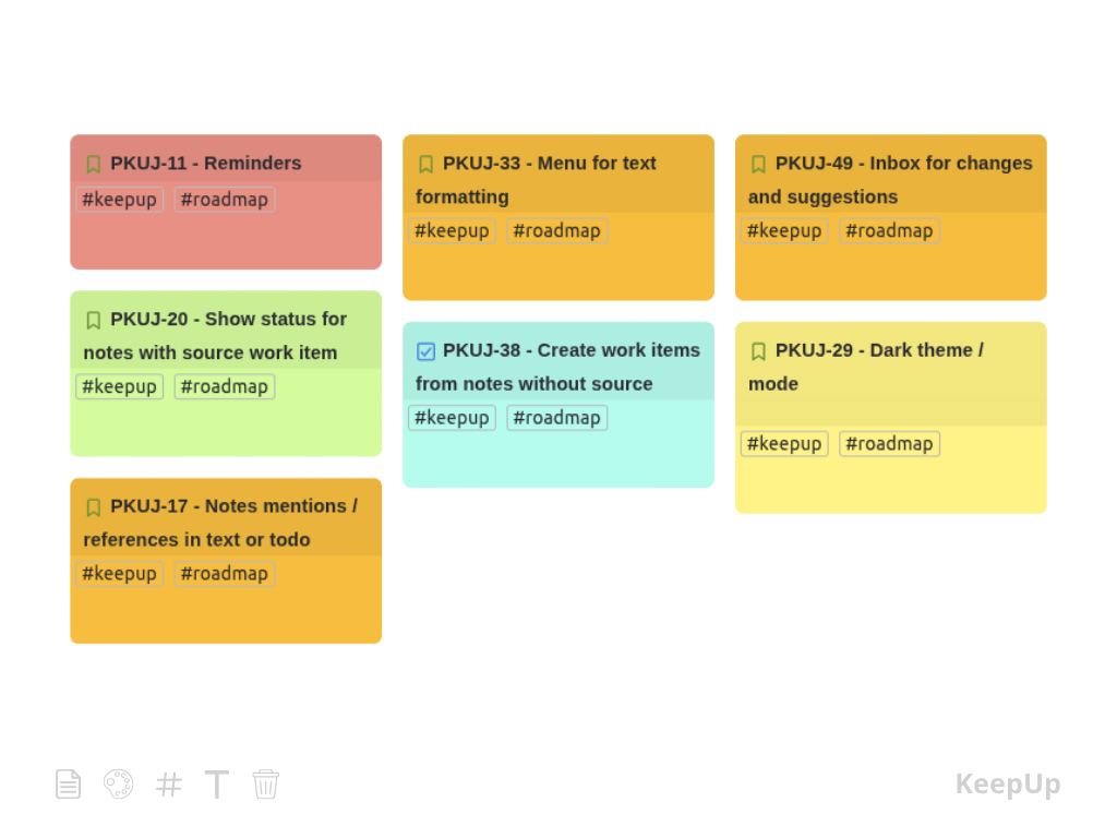 Keep up, personal notes & todos for Jira media 3
