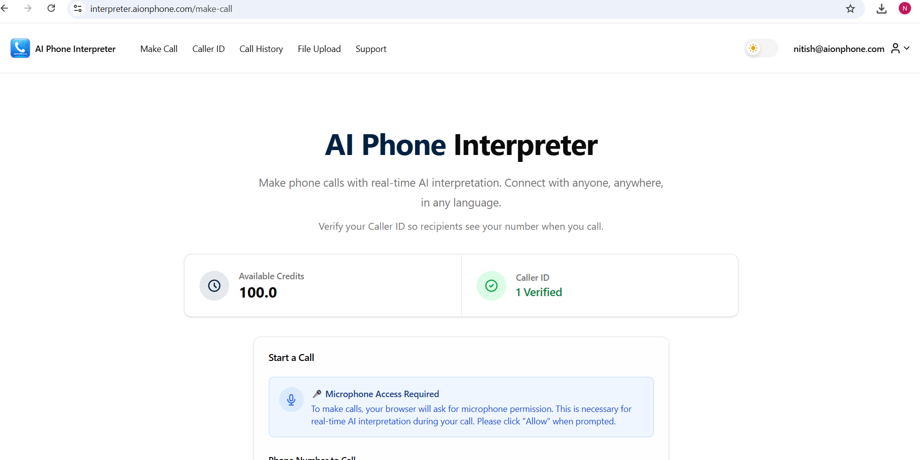 AI Phone Interpreter - Screenshot 2 showing product features and functionality