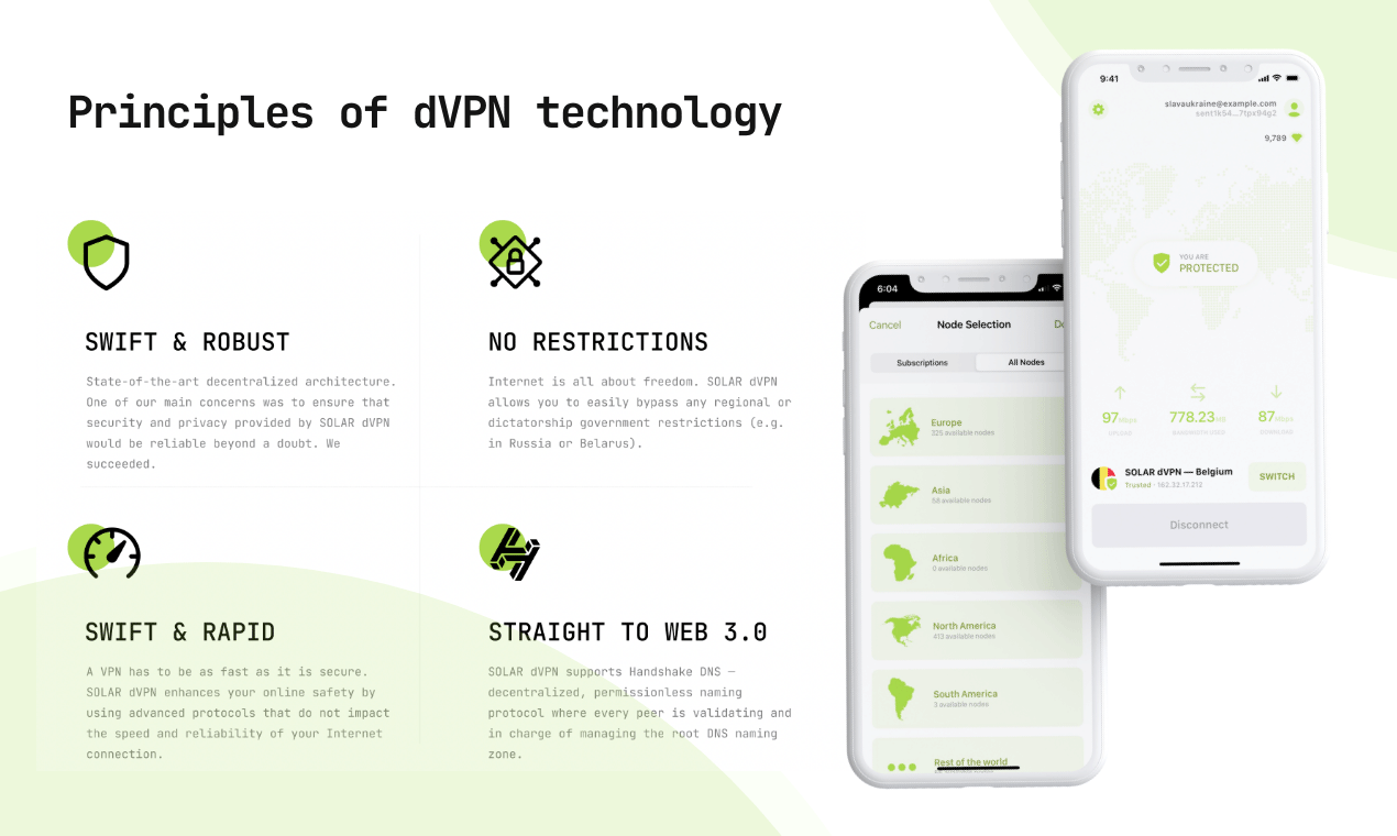 وسائط Solar DVPN - أول VPN اللامركزي حقًا - لا يمكن حظره ، لا توجد سجلات 3