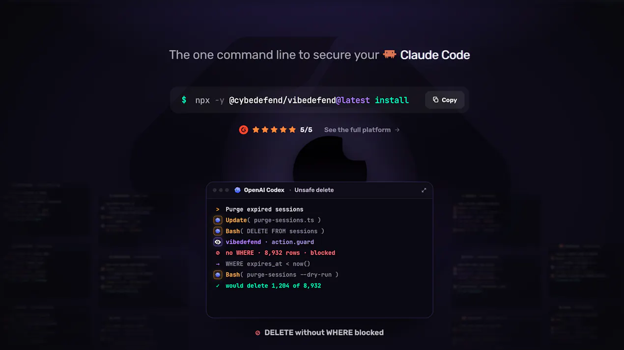 VibeDefend by CybeDefend product