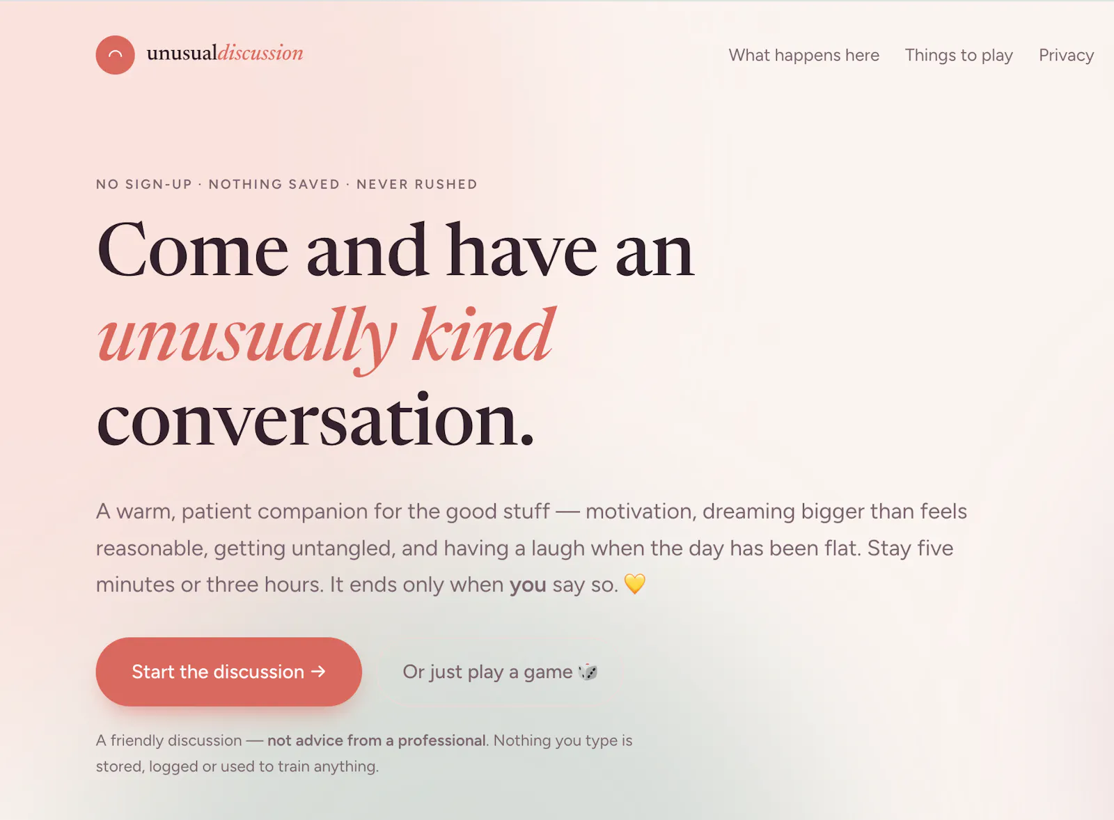 unusualdiscussion — a kind place to talk screenshot 1