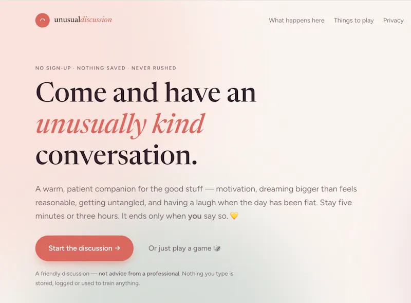 unusualdiscussion — a kind place to talk screenshot 1