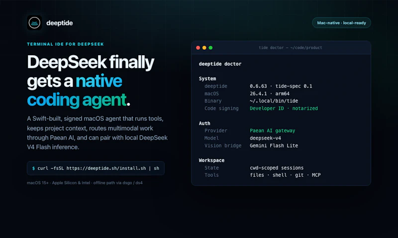 Deeptide -A Native DeepSeek Coding Agent screenshot 1