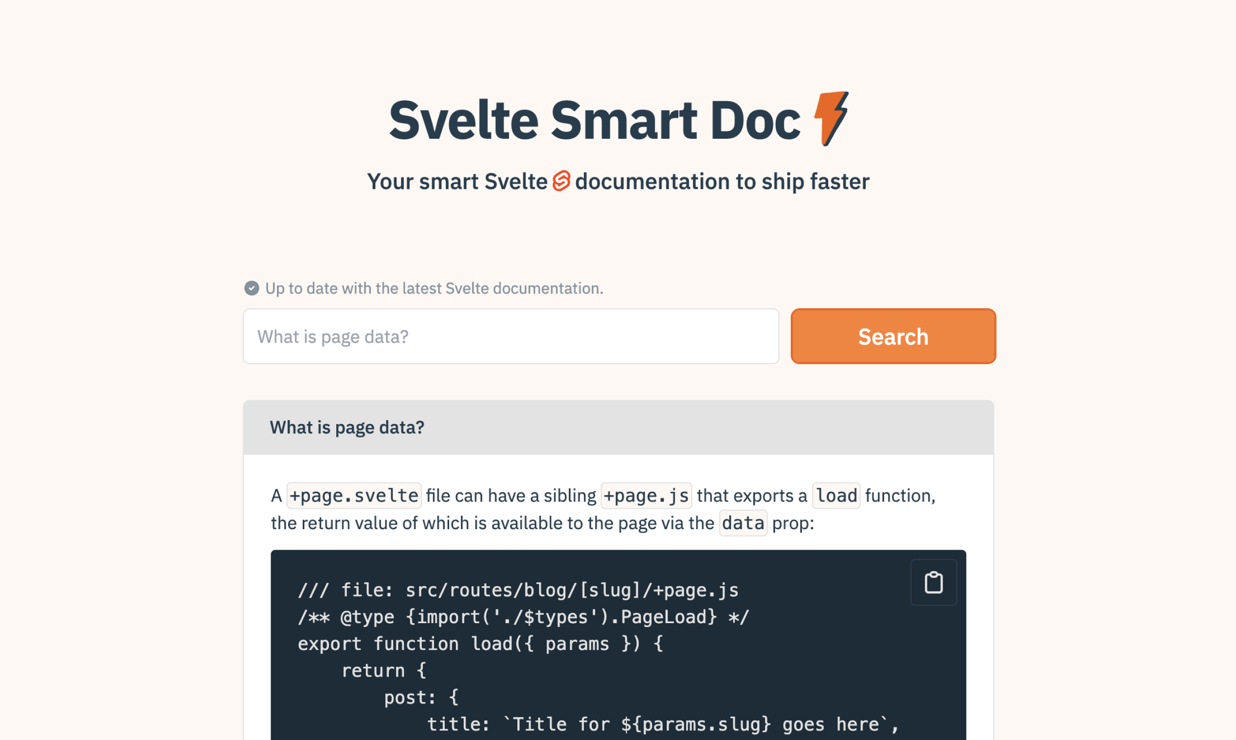 startuptile Sveltron-You smart AI Svelte documentation to ship faster