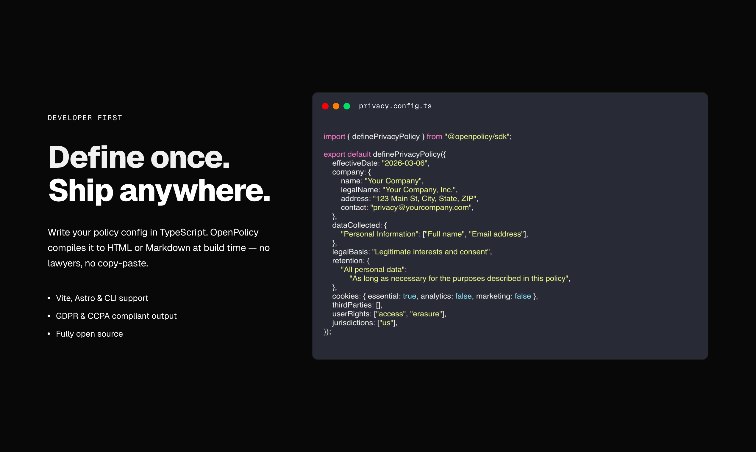 OpenPolicy - Screenshot 2 showing product features and functionality