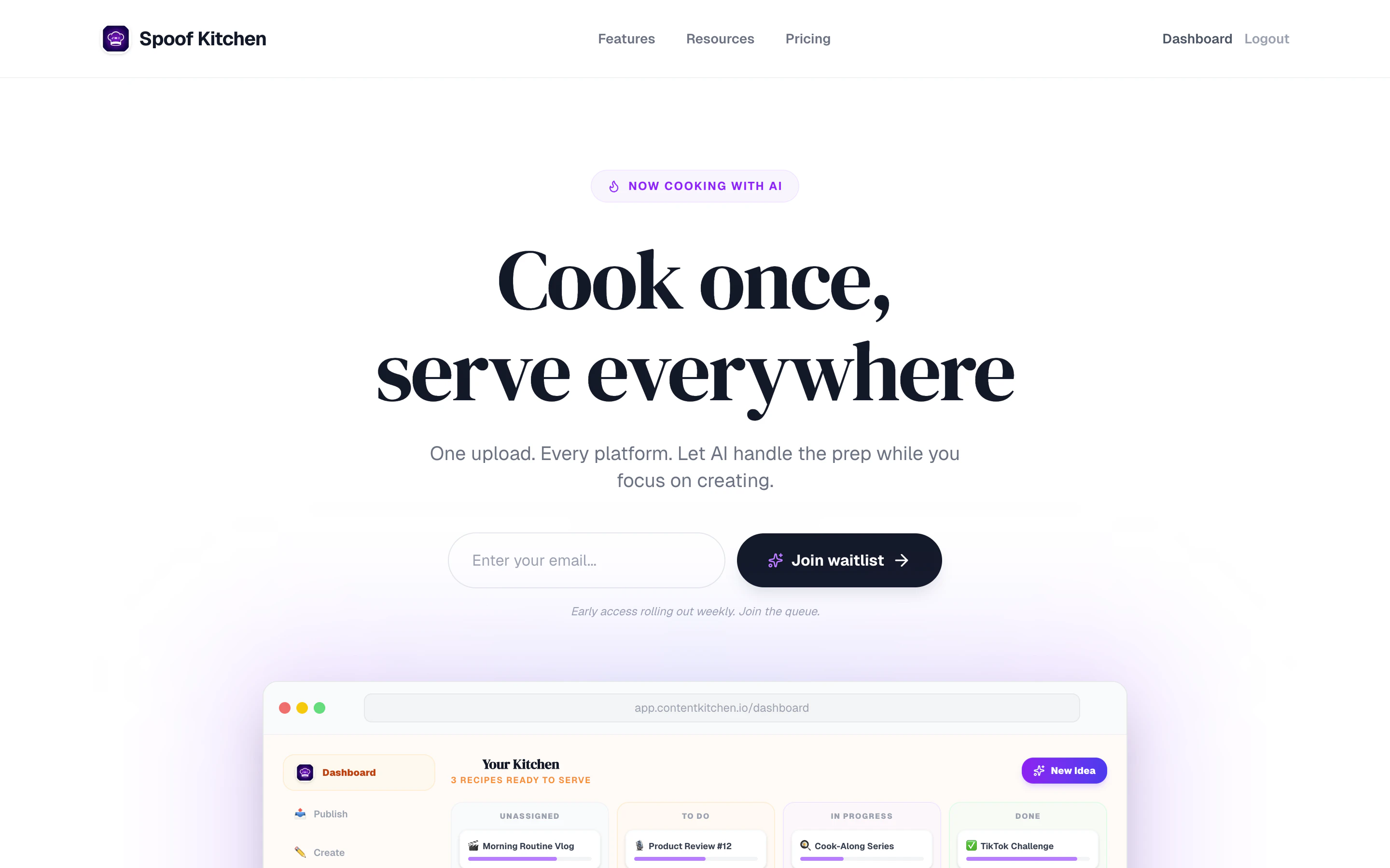 Spoof Kitchen (Pre-launch)