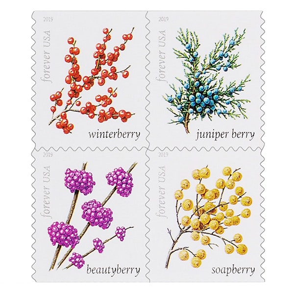 Winter Berries Postage Stamps 