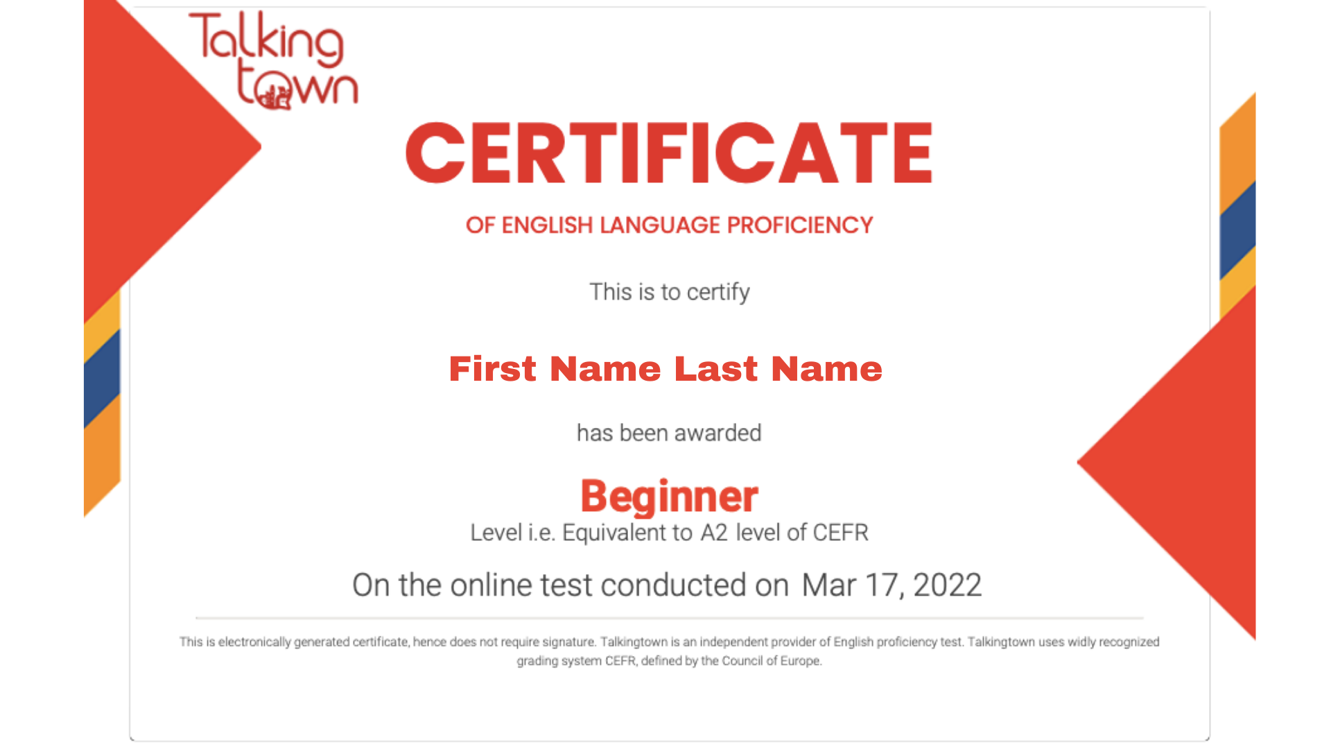 Talkingtown English Proficiency Test gallery image