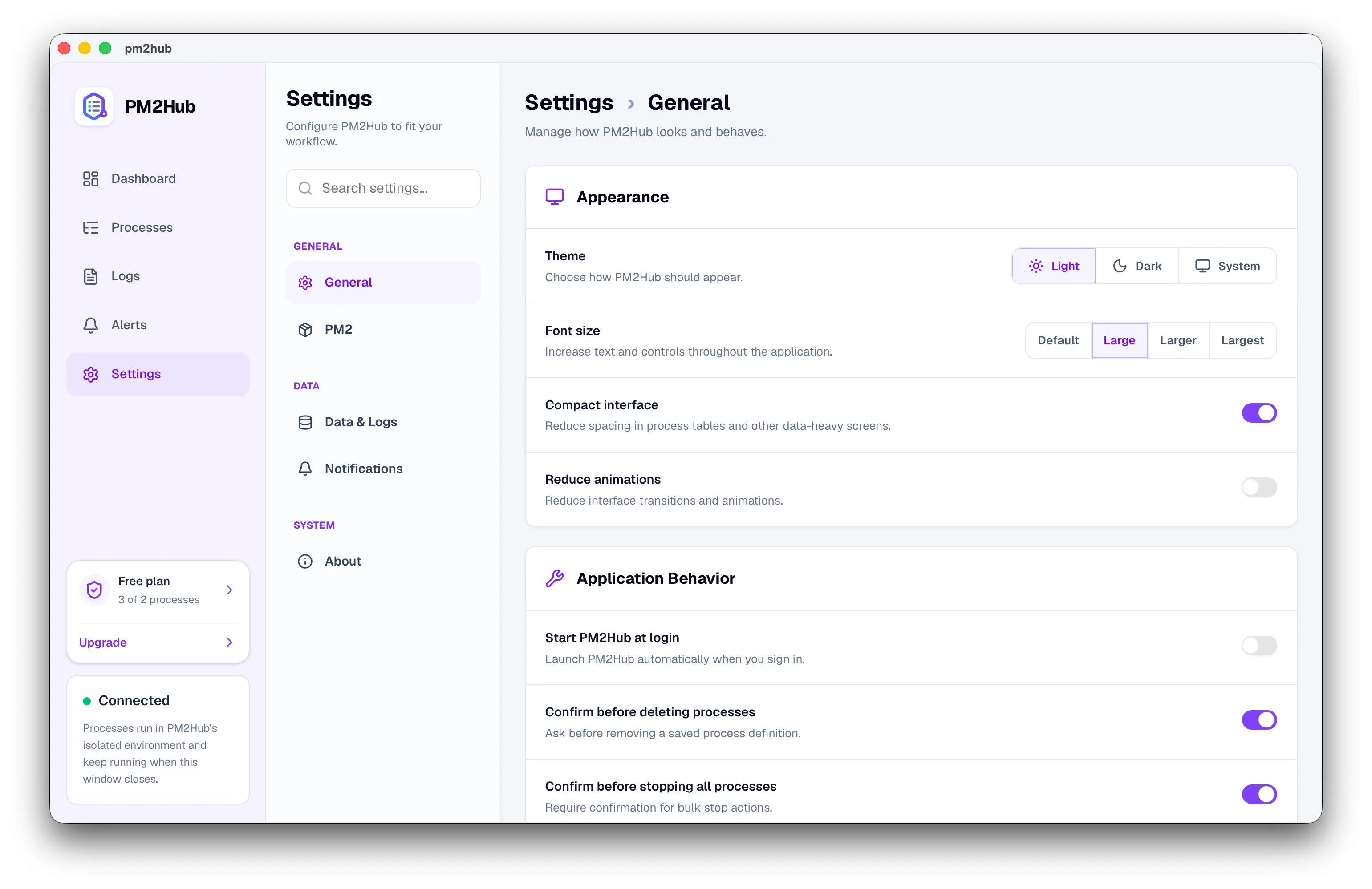 PM2Hub screenshot