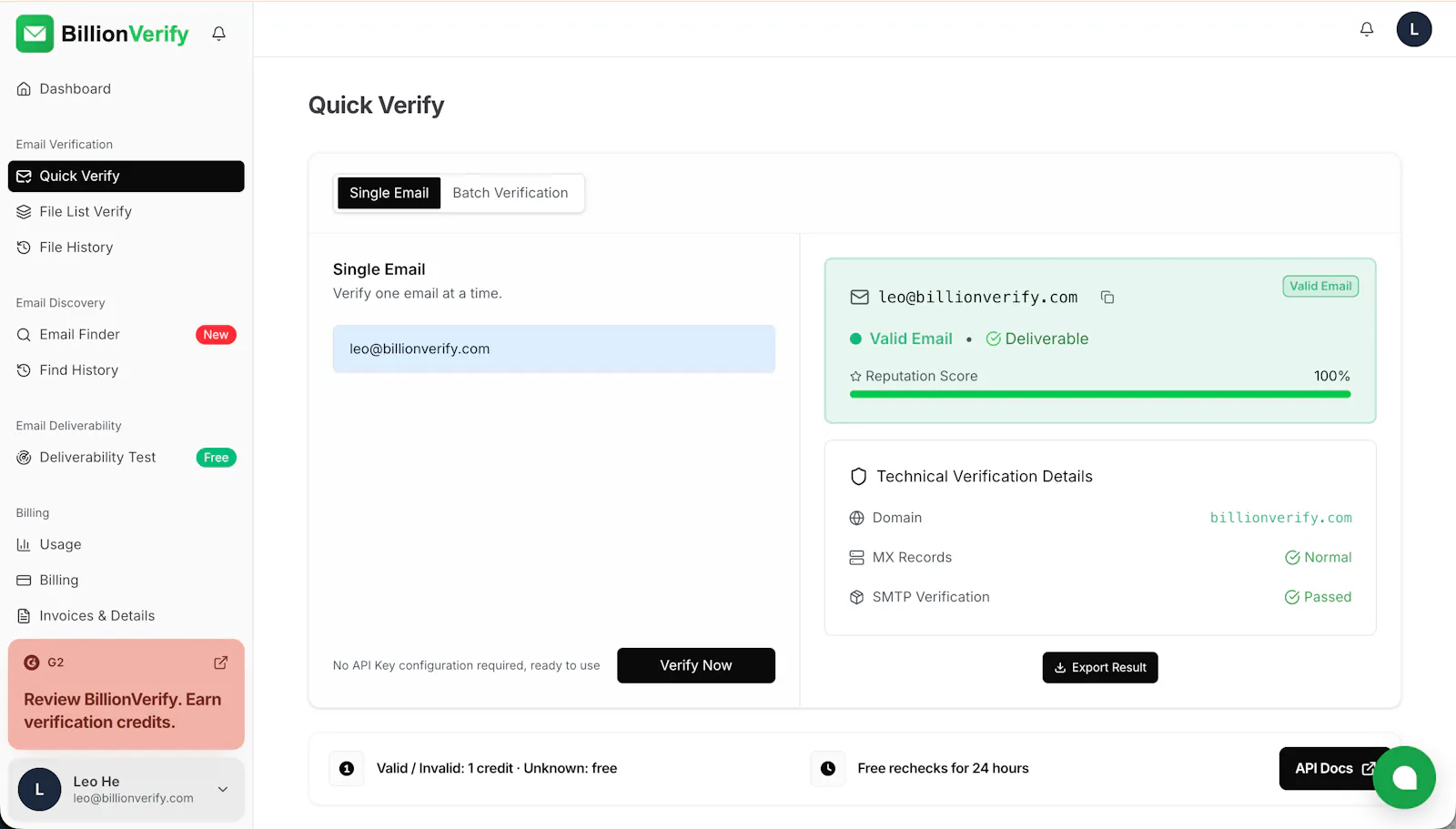 BillionVerify screenshot 3