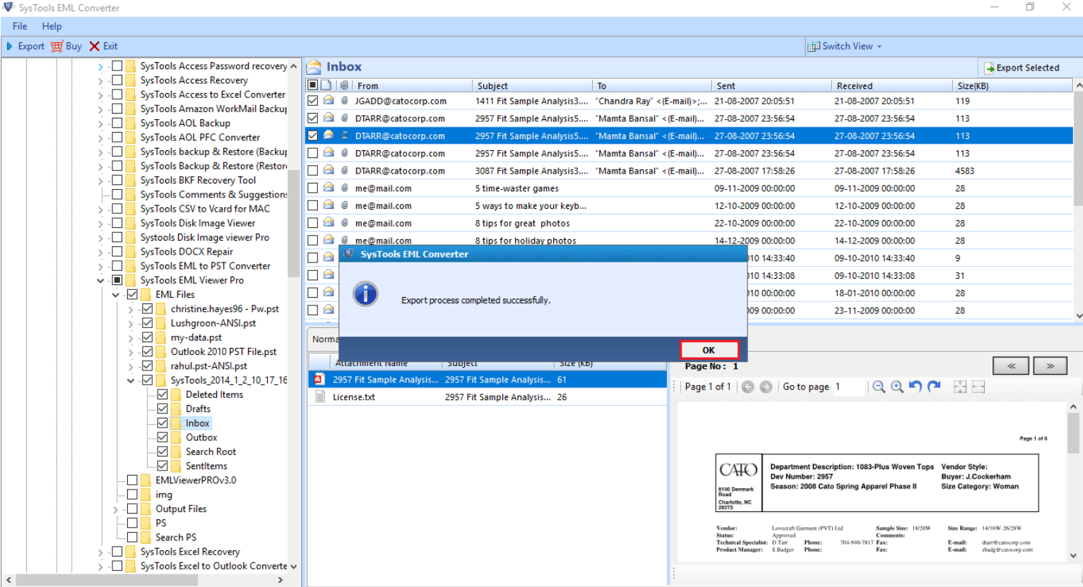 Systools EML в PST Converter Software - Преобразовать EML в PST, MSG, HTML, PDF, MBOX, NSF, Office 365 медиа 5