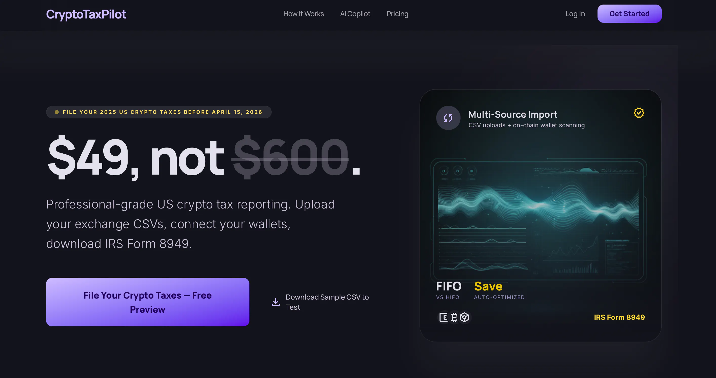 CryptoTaxPilot 제품 배너