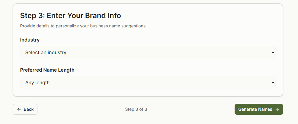 Ai Bizname - Screenshot 5 showing product features and functionality