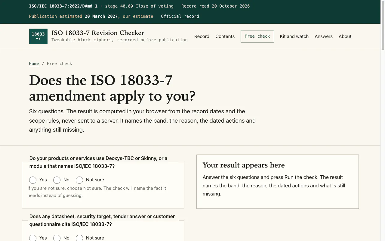 ISO 18033-7 Revision Checker gallery image
