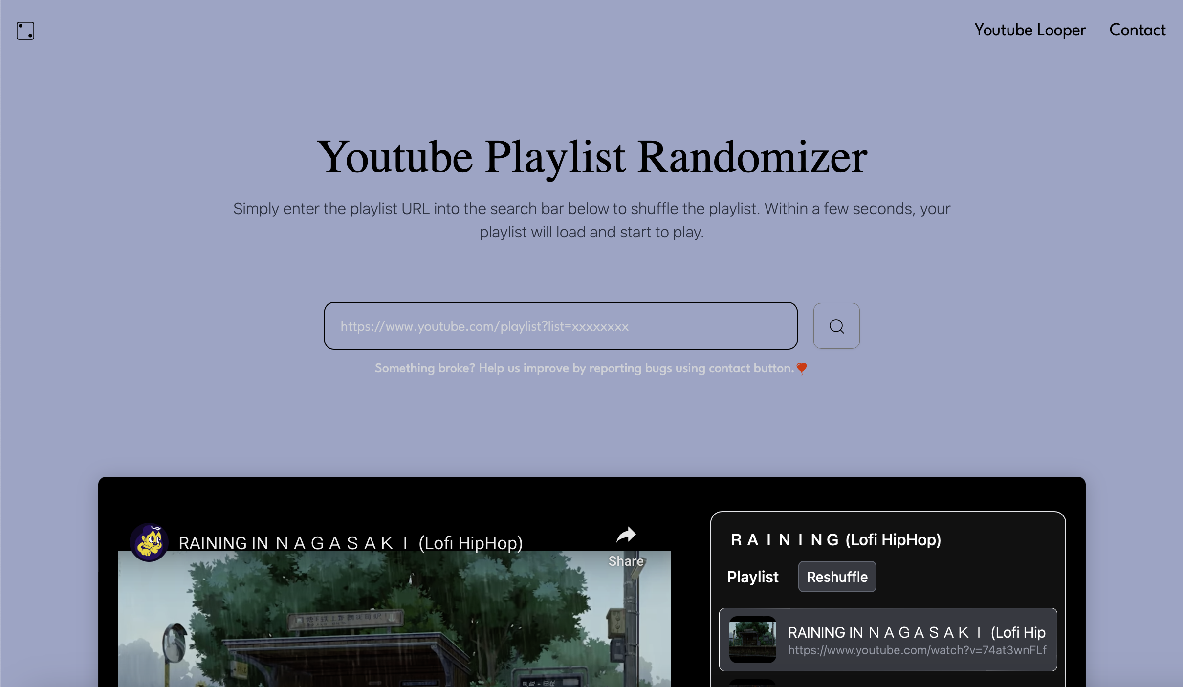 Randomizer senarai main YouTube media 2