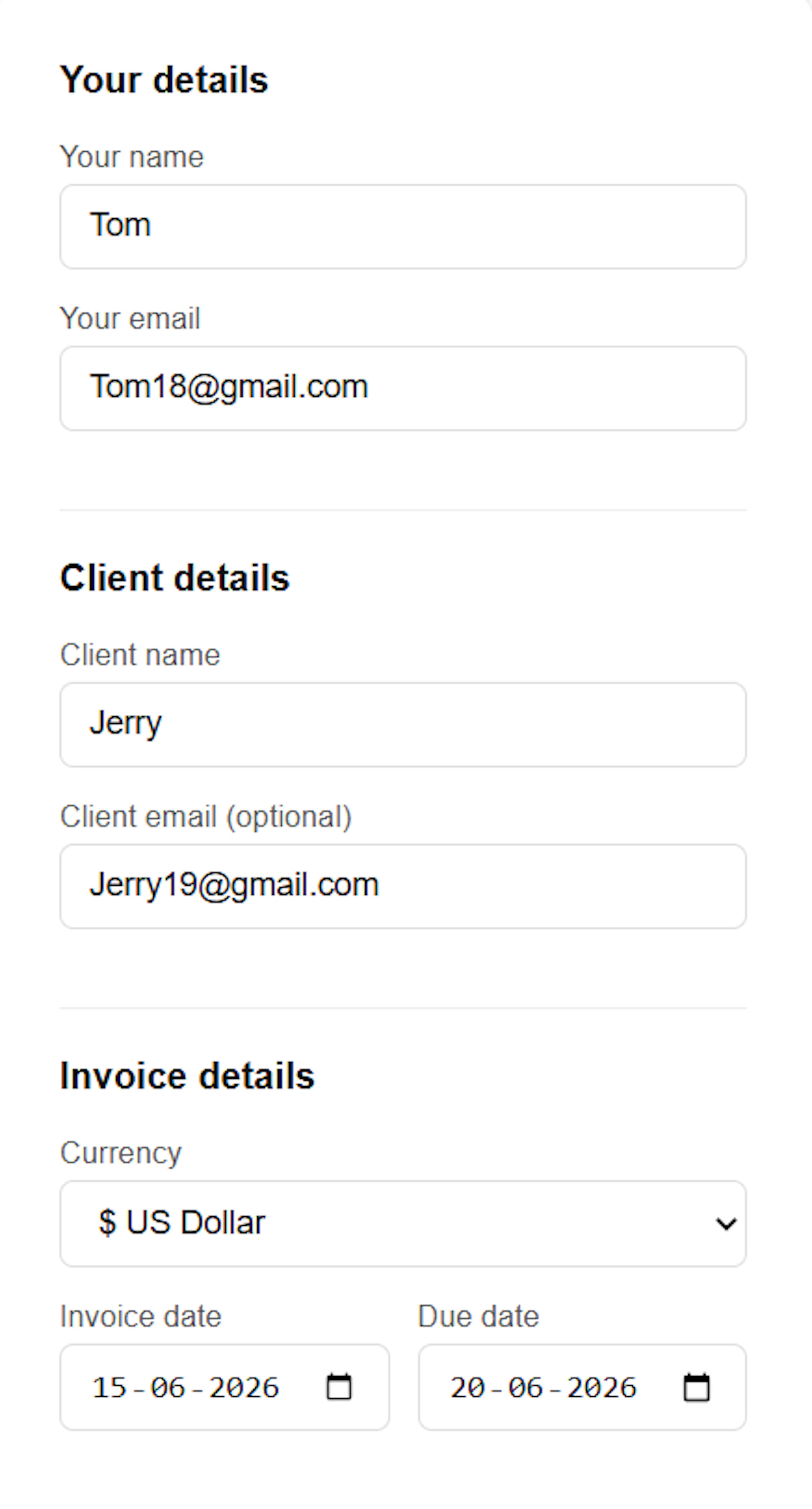 Free Invoice Generator screenshot 2