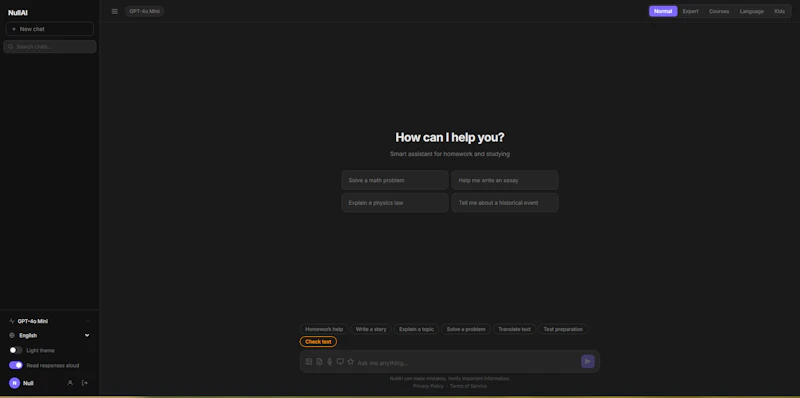 NullAi - Ai homework solve screenshot 1