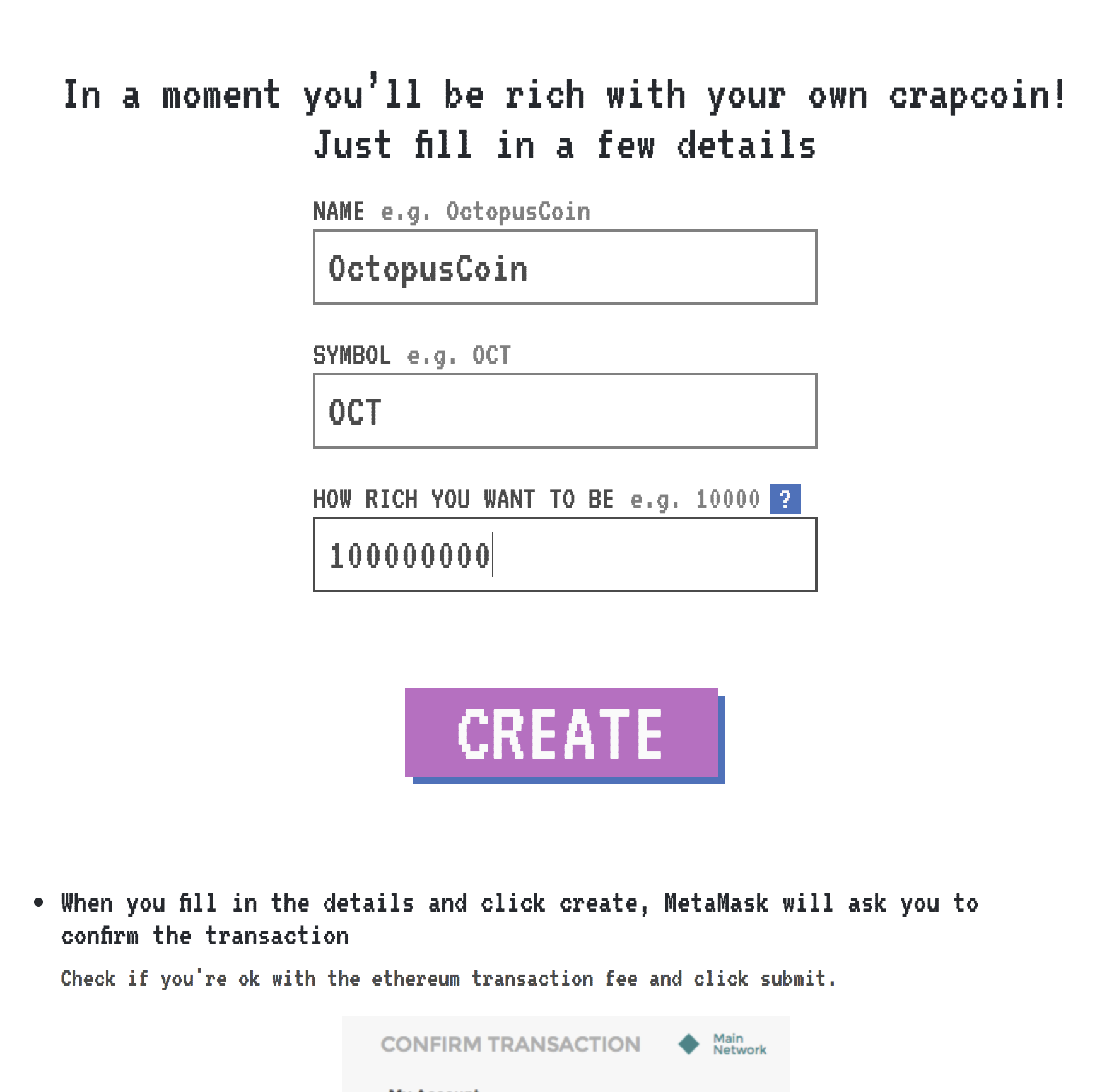 Create your own crapcoin in 3 minutes gallery image