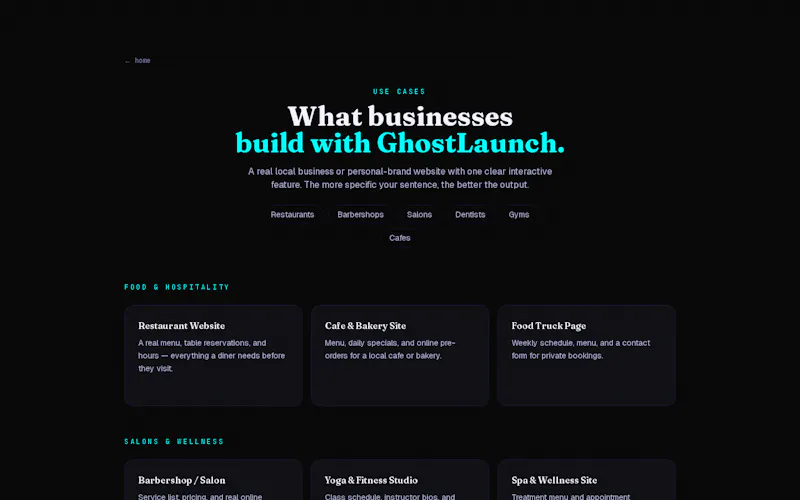 ghostlaunch websitebuilder screenshot 4