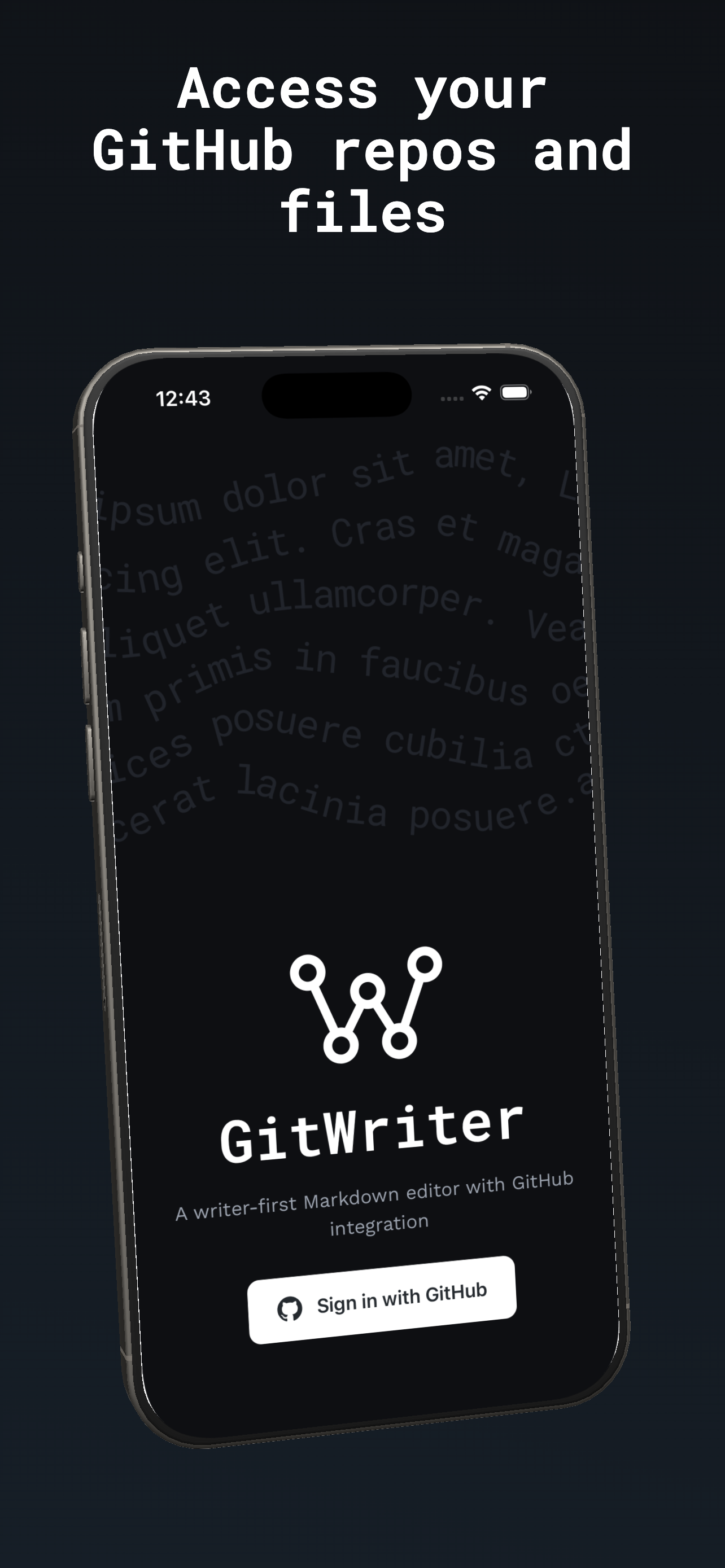 GitWriter - Main product screenshot demonstrating key features and user interface