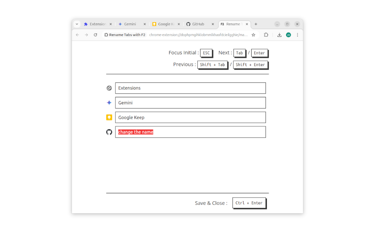 Rename Tabs with F2 gallery image