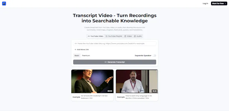 TranscriptVideo screenshot 1