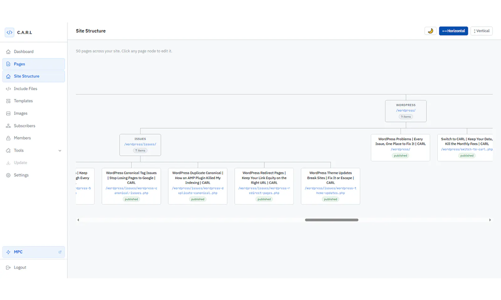 C.A.R.L CMS screenshot 4