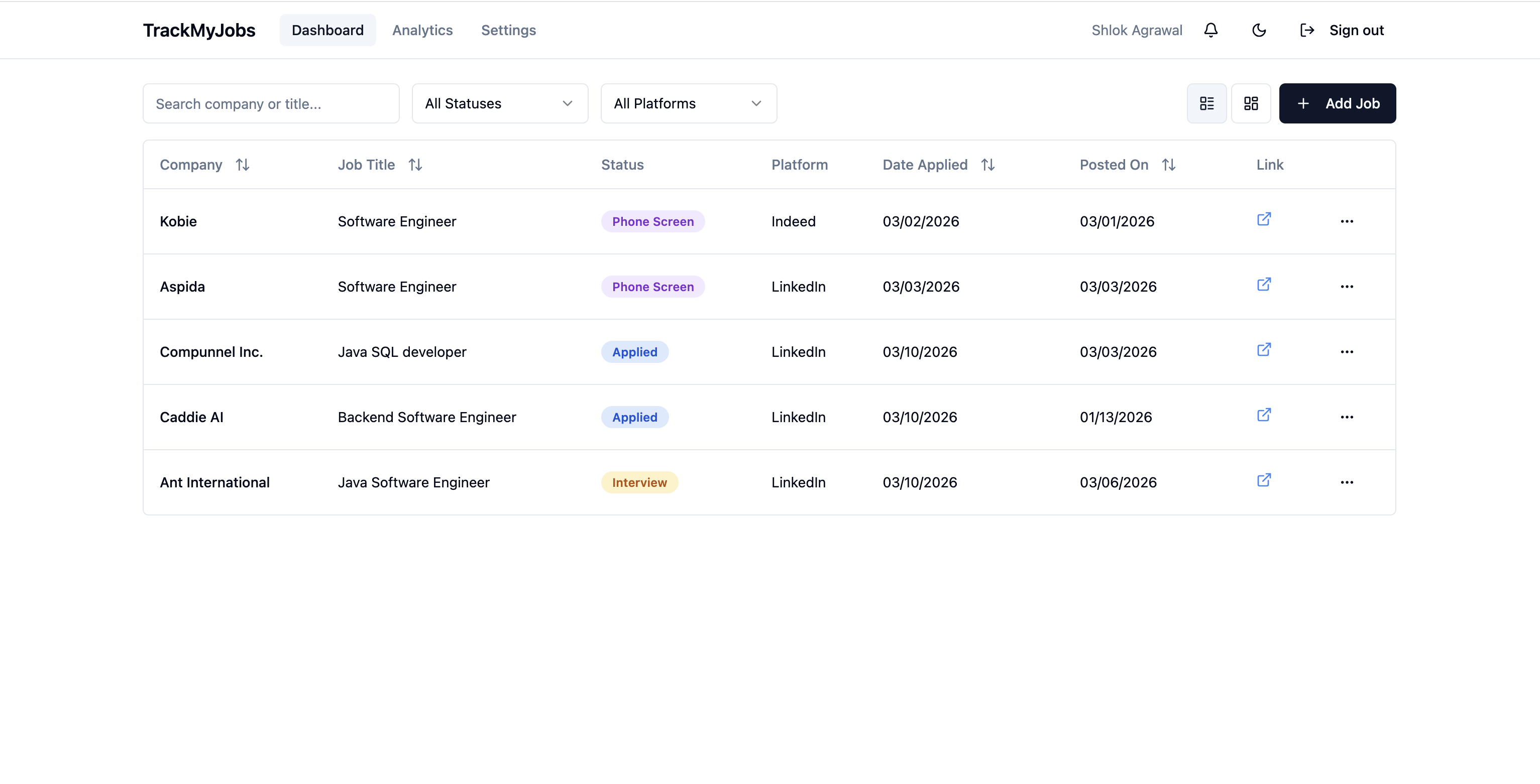 TrackMyJobs gallery image