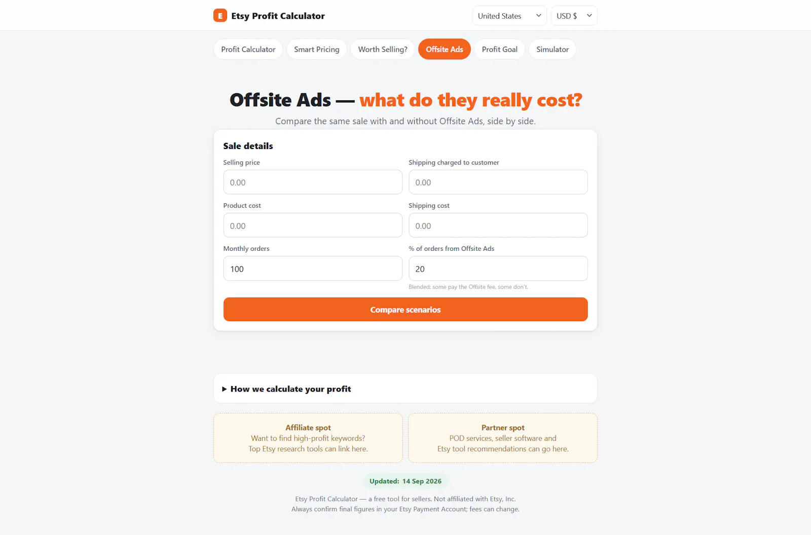 Etsy Profit Calculator screenshot 2