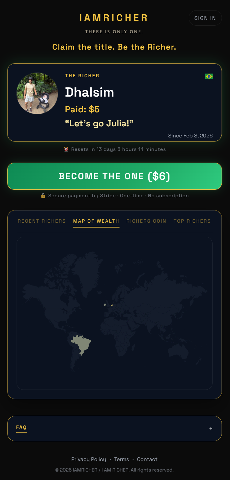 IAMRICHER - Screenshot 2 showing product features and functionality
