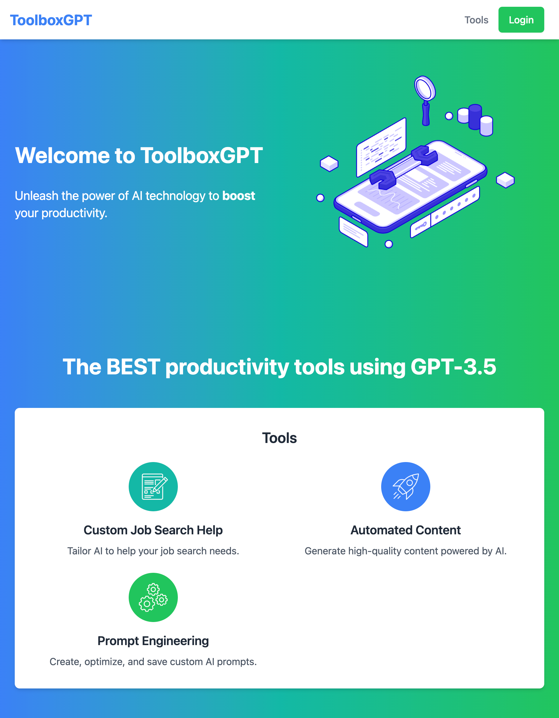 Toolboxgpt - Scatena il potere dell'intelligenza artificiale per aumentare la tua produttività media 1