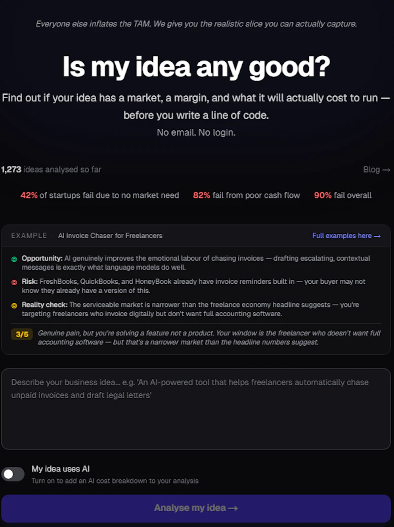 Is your idea worth building? Find out. screenshot 1