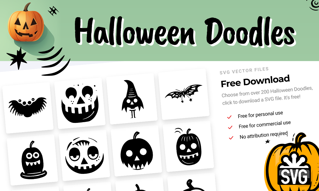 200 doodles SVG Halloween gratuits media 1