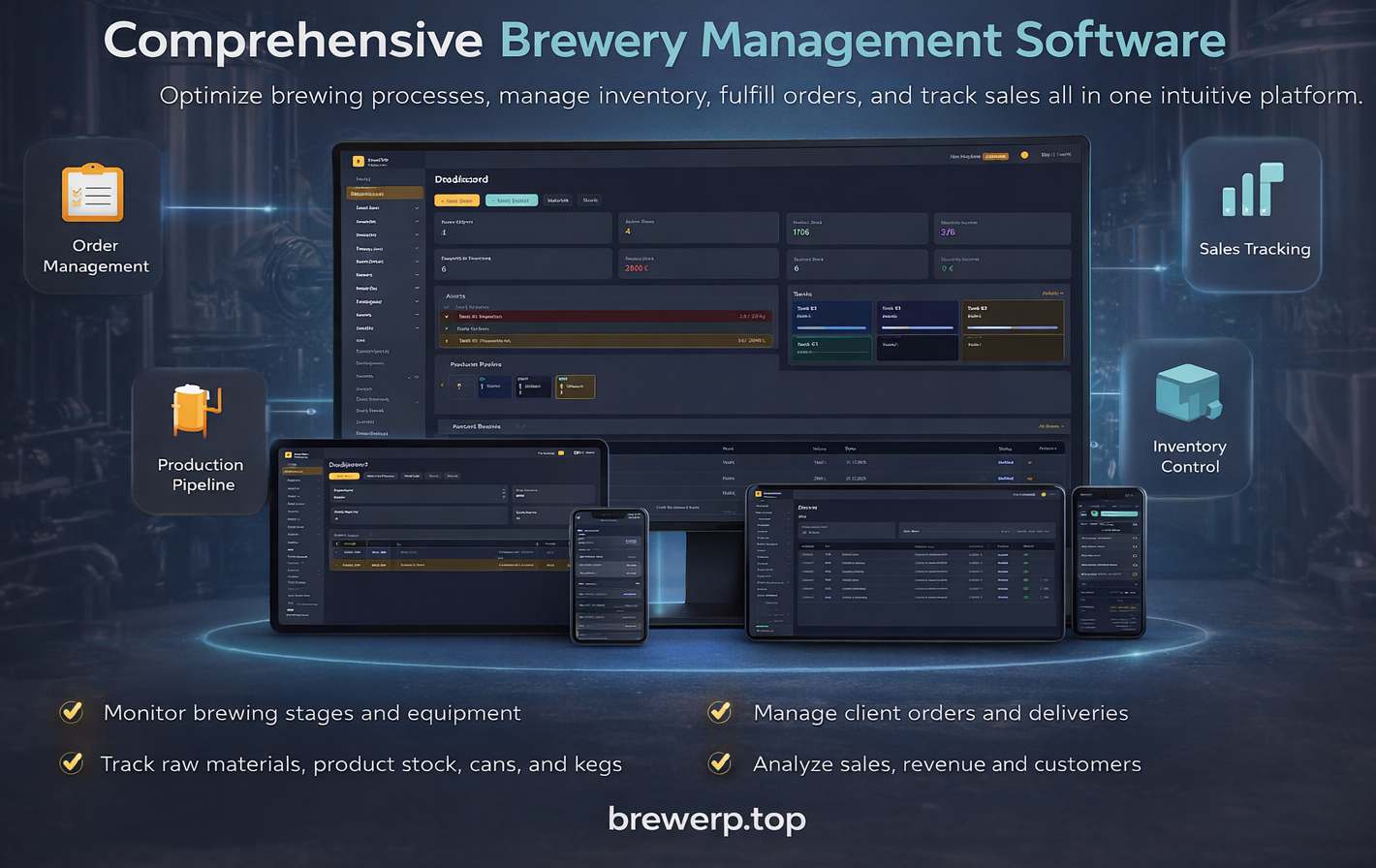 BrewERP — Brewery & Winery Management - Product Hunt launch logo and brand identity