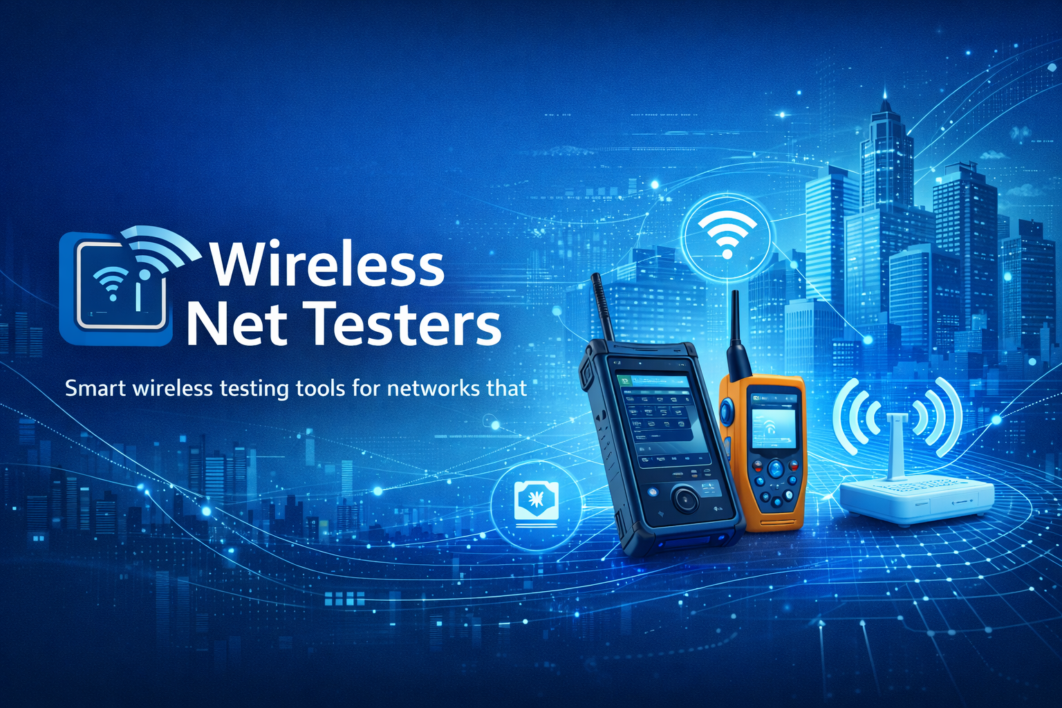 Wireless Net Testers - Product Hunt launch logo and brand identity