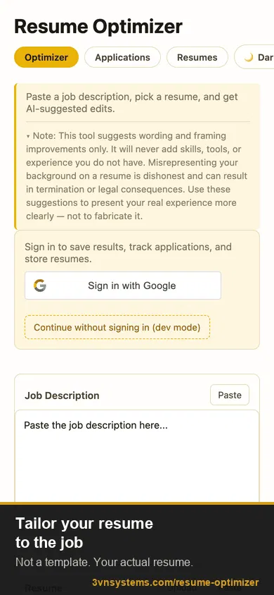 Resume Optimizer screenshot