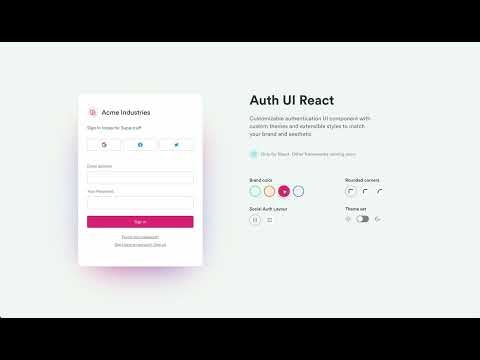 Pre-built Auth UI for React