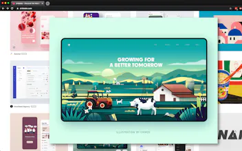 Dribbble shot hover preview gallery image