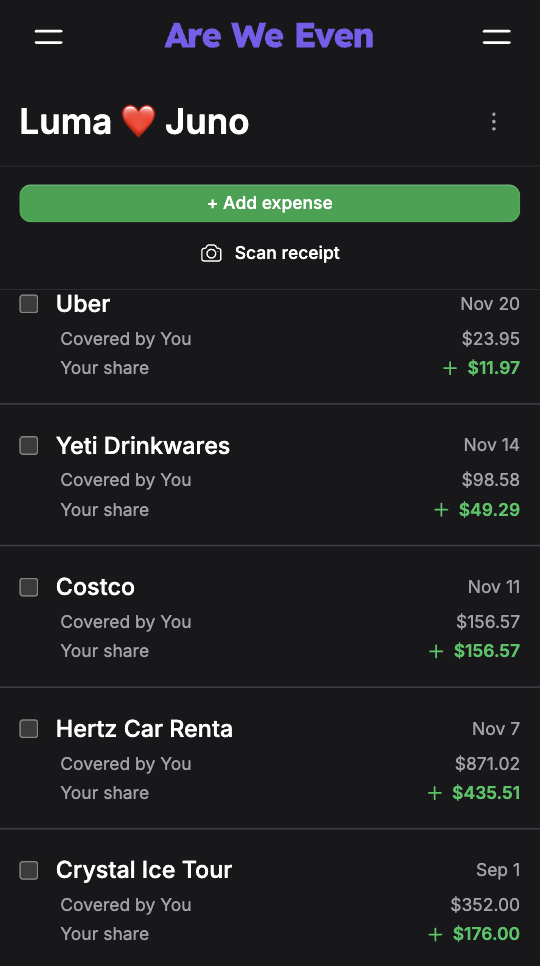 Are We Even - Screenshot 4 showing product features and functionality