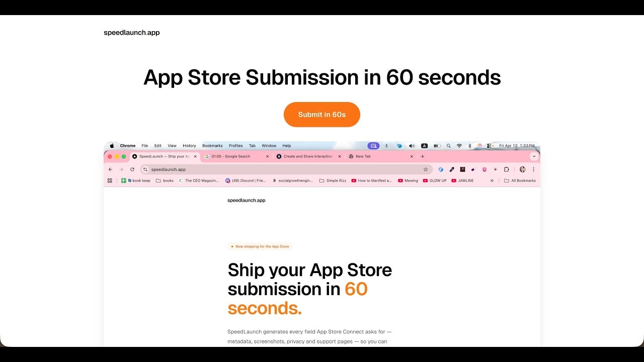 AppStore submission in 60s gallery image