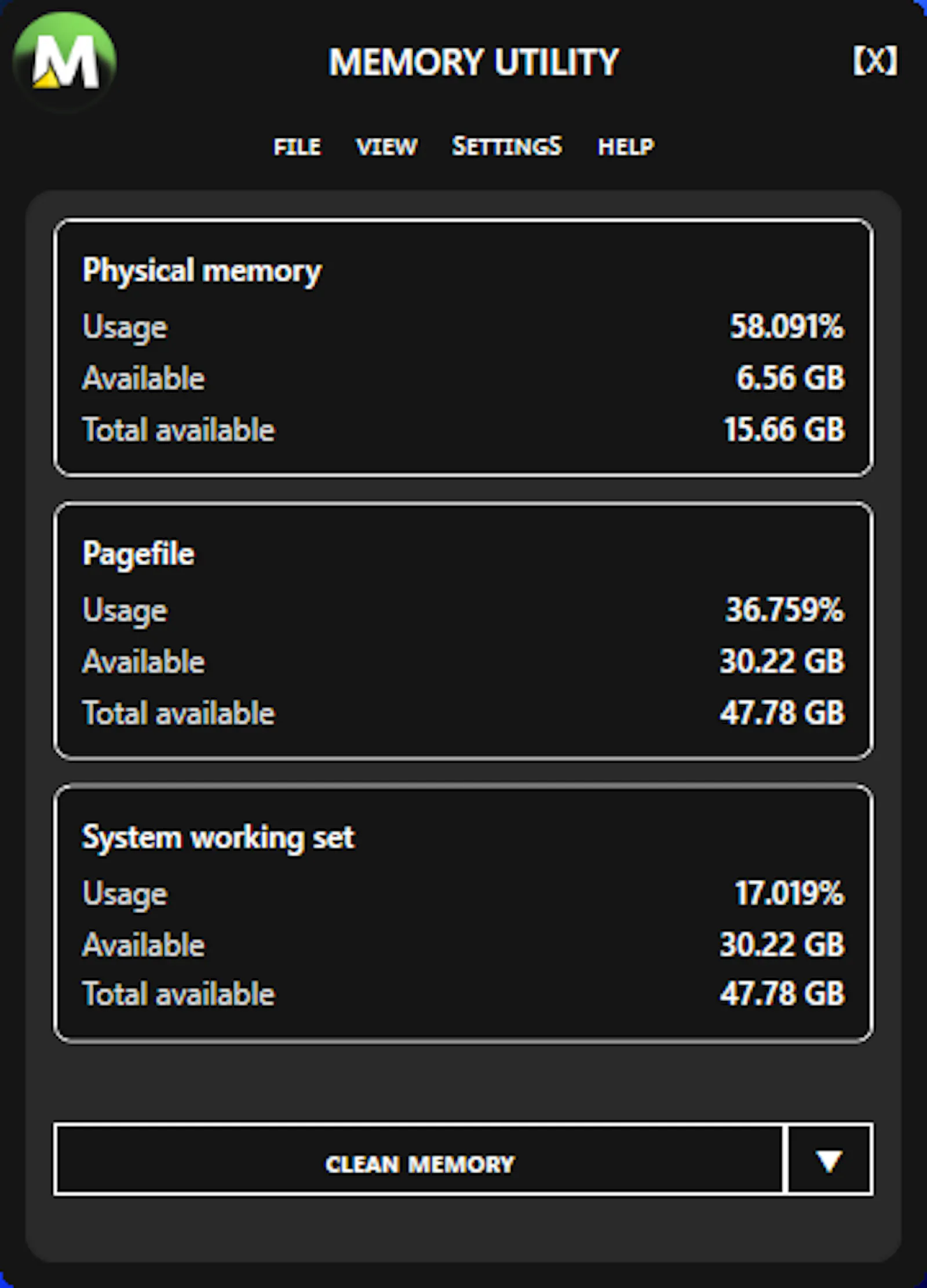 Memory Utility screenshot 1