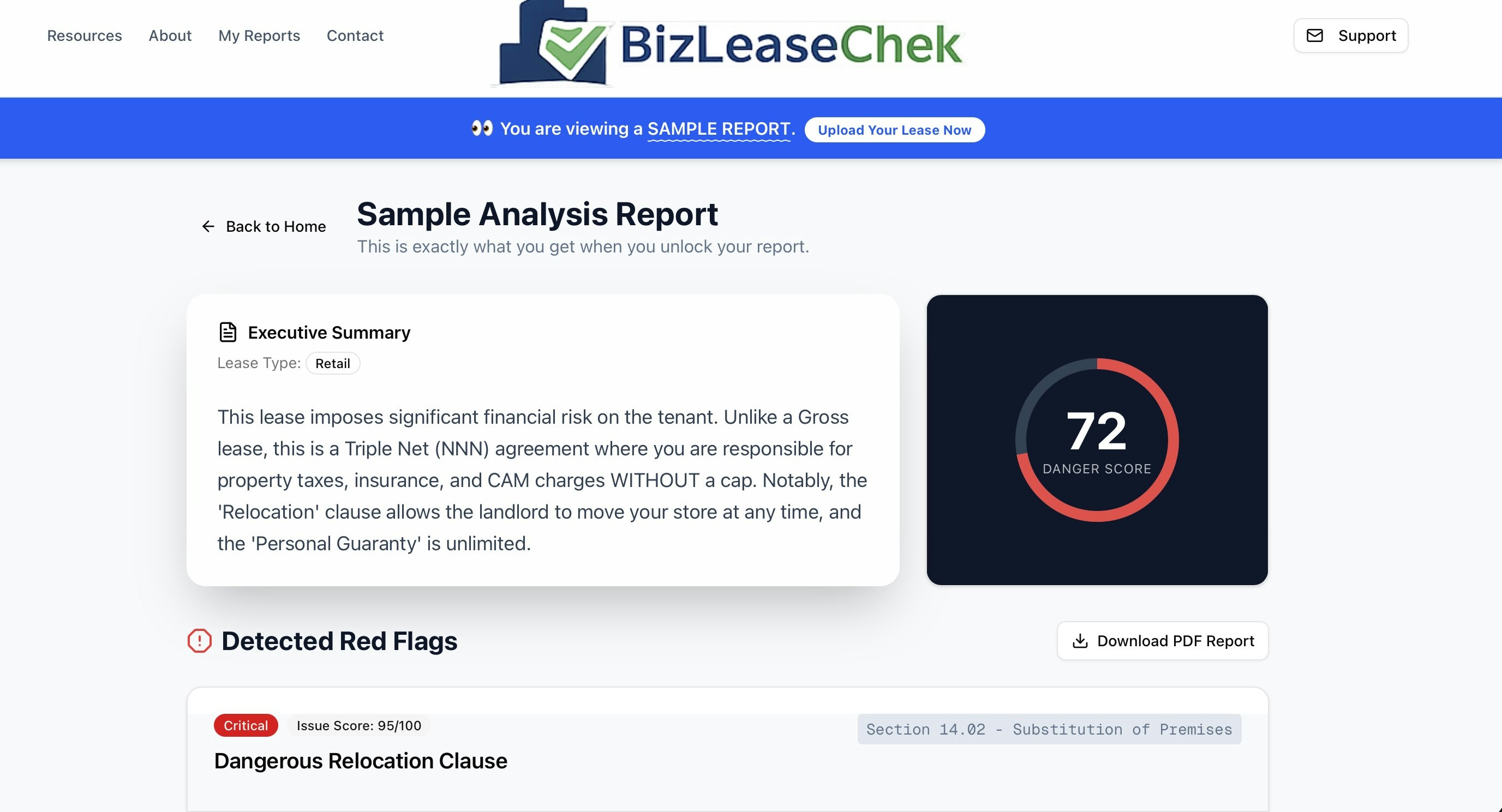 BizLeaseCheck - Main product screenshot demonstrating key features and user interface